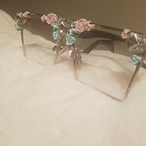 Swarovski crystal and flower embellished frames